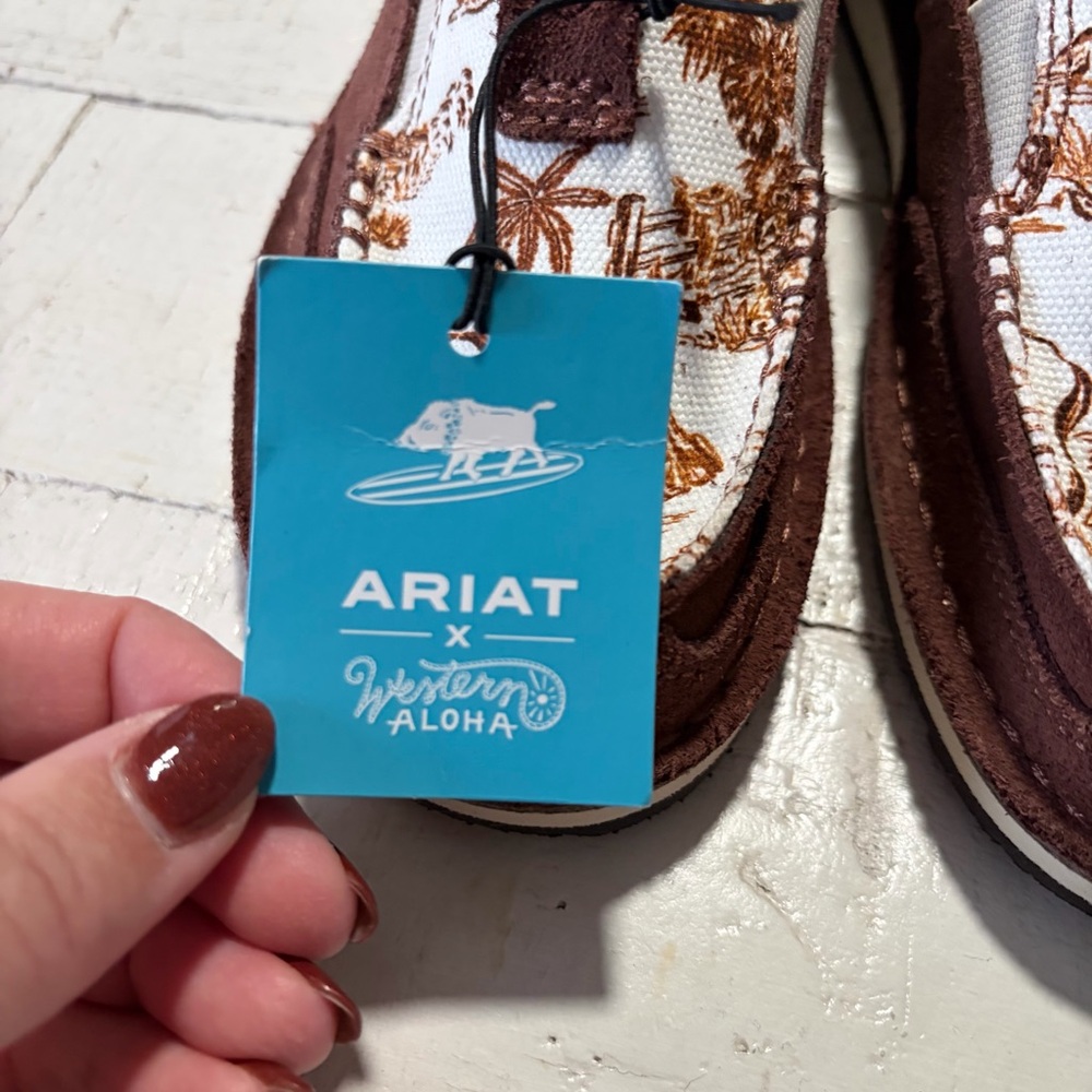 Ariat x Western Aloha Cruiser NWT size 6 Suede Slip On Loafers‎ Printed Canvas - Picture 4 of 12